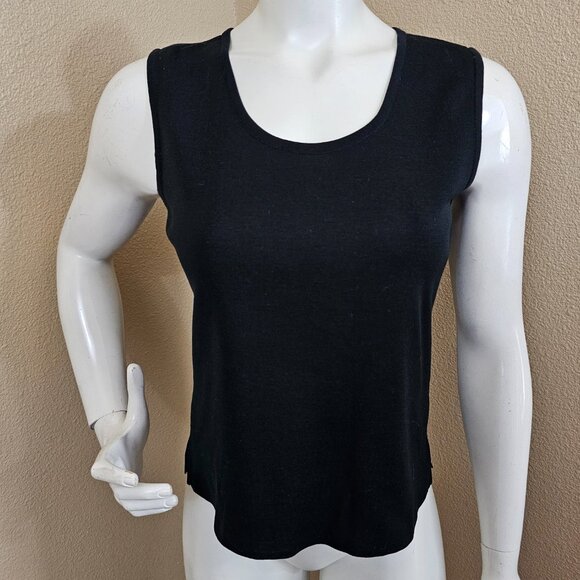 MING WANG Black Sleeveless Knit Top~Size XS - Picture 1 of 9